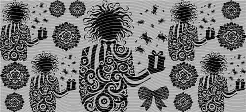 16oz black and white-B 15